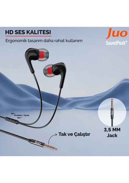 3.5mm Jack Girişli Mikrofonlu Kablolu Kulak Içi Kulaklık fiyatları