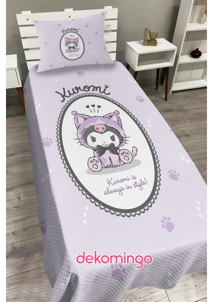 Oval Çerçeve Kuromi Bebek ve Çocuk Odası Pike Takımı