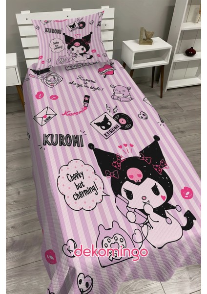 Büyük Çizgili Kuromi Bebek ve Çocuk Odası Pike Takımı fiyatları