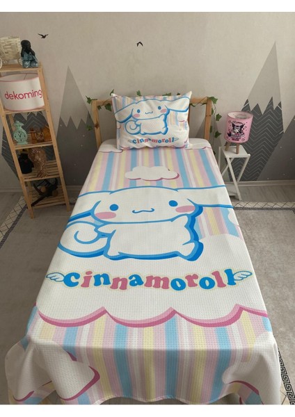 Cınnamoroll Bebek ve Çocuk Baza Pike Takımı ve Yastık Kılıfı ( Tek Kişilik )