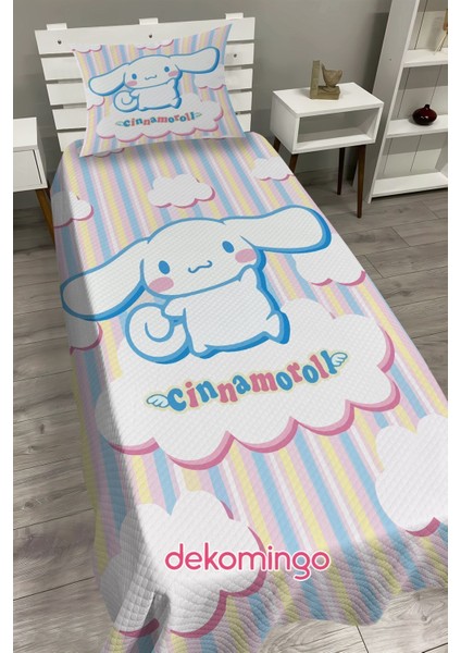 Cınnamoroll Bebek ve Çocuk Baza Pike Takımı ve Yastık Kılıfı ( Tek Kişilik )