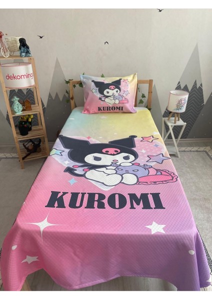Gökkuşağı Kuromi Bebek ve Çocuk Odası Pike Takımı