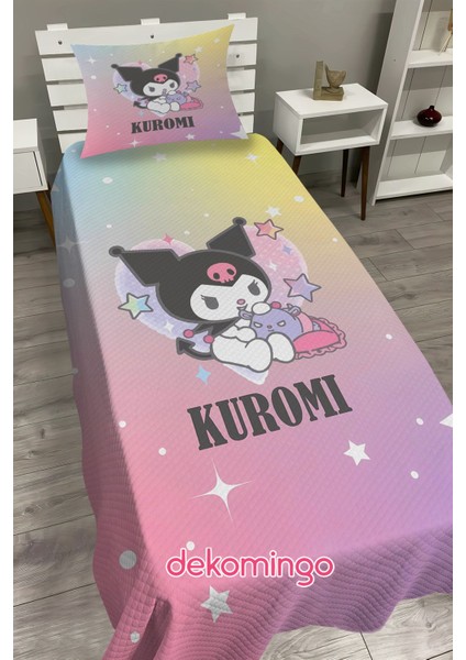 Gökkuşağı Kuromi Bebek ve Çocuk Odası Pike Takımı