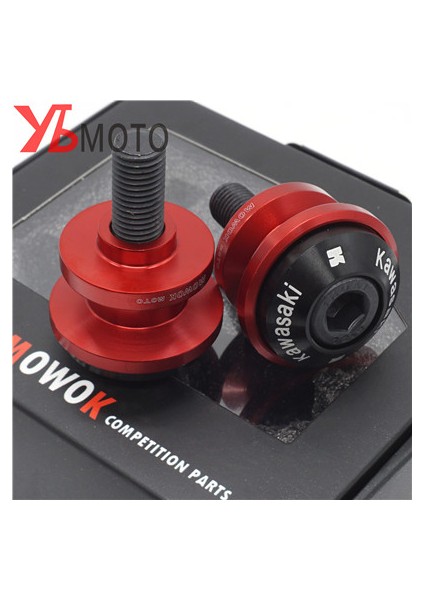KIRMIZI-10MM Tarzı Kawasakı Logo ER6N Z750 Z750R Z250 Nınja ER6F Vulcans C Salıncağa Takozları Stand Vida Kaydırıcı - (Yurt Dışından)