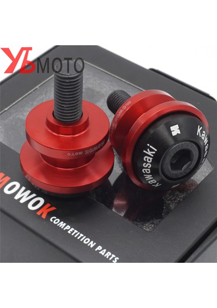 KIRMIZI-10MM Tarzı Kawasakı Logo ER6N Z750 Z750R Z250 Nınja ER6F Vulcans C Salıncağa Takozları Stand Vida Kaydırıcı - (Yurt Dışından) fırsatları