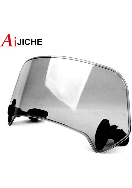 Büyük Füme Tarzı Evrensel Motosiklet Scooter Ayarlanabilir Klipsli Rüzgarlık Ekran Uzatma Spoiler Rüzgar Deflektörü Kilitleme Özellikli (Yurt Dışından)