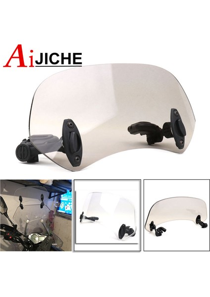Büyük Füme Tarzı Evrensel Motosiklet Scooter Ayarlanabilir Klipsli Rüzgarlık Ekran Uzatma Spoiler Rüzgar Deflektörü Kilitleme Özellikli (Yurt Dışından) fiyatları