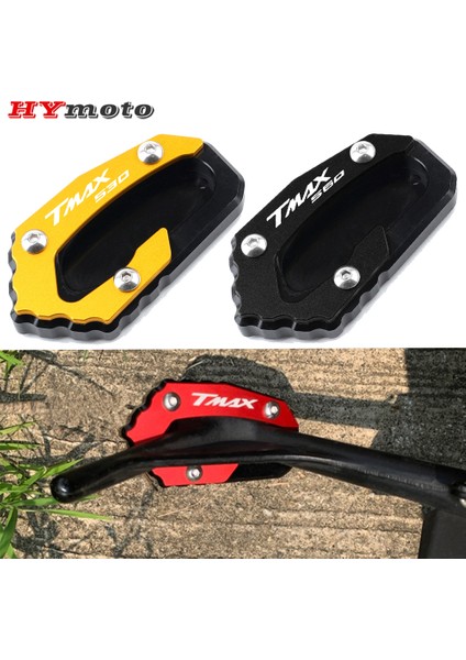 TMAX560 Altın Stili Yamaha T-Max Tmax Sx Dx TMAX530 TMAX560 XP530 Tech-Max Motosiklet Stopper Yan Stand Uzatma Ped Enlarge Plakası (Yurt Dışından) fiyatları