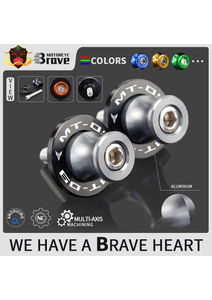 Mavi Stil M6 Motosiklet Aksesuarları C Alüminyum Salıncak Kollu Kaydırıcı Stand Vidası Yamaha Mt-09 MT09 mt 09 Tracer Için (Yurt Dışından) fiyatları