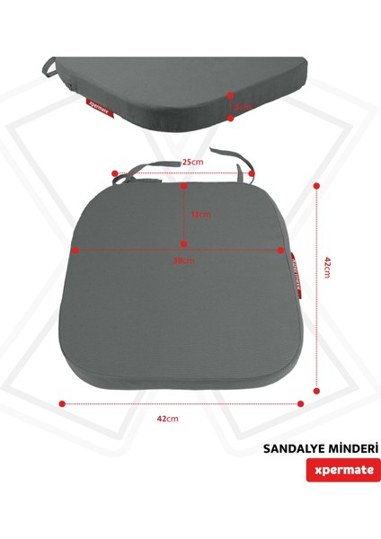 Standartfit Oval Sandalye Minderi Fermuarlı Yıkanabilir Kılıf Bağcıklı Su Ve Yağ Itici 42x42x5 Antrasit fırsatları