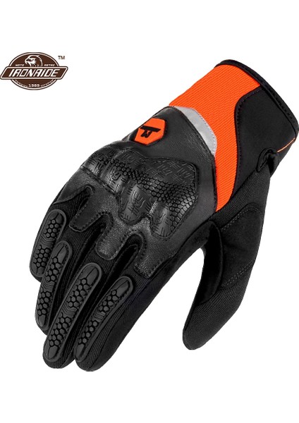 M30 Turuncu Eldiven Stili L Beden Karbon Fiber Motosiklet Eldiveni Tam Parmak Moto Motokros Eldiven Dokunmatik Ekran Guantes Moto Nefes Alabilen Motosiklet Eldiveni (Yurt Dışından)