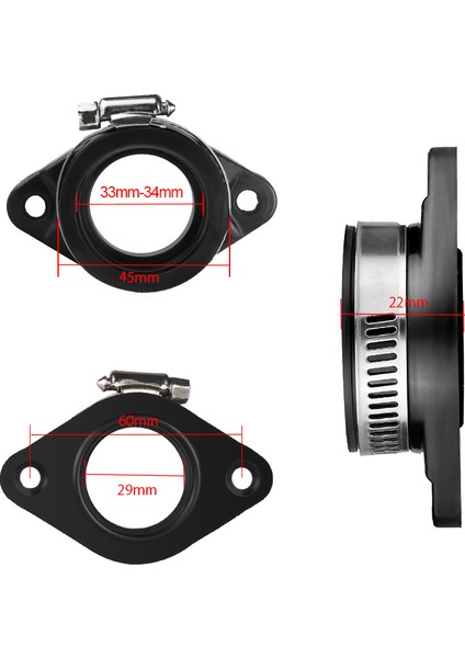 Pwk 32-34MM Stili Için 2 Adet Pwk Karbüratör Motorlu Utv Atv Uaz Için Motosiklet Karbüratör Adaptörü Giriş Emme Borusu Kauçuk Mat - (Yurt Dışından) fiyatları