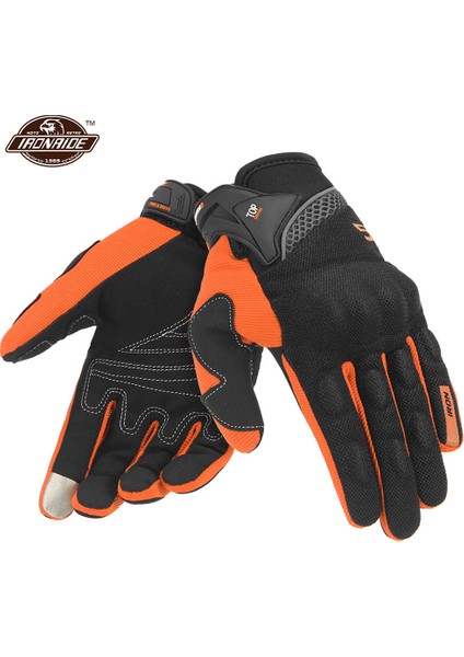 SU01 Turuncu Eldiven Stili L Beden Motosiklet Eldiveni Erkek Yarış Gant Moto Motorbisiklet Motokros Sürme Eldiveni Motosiklet Nefes Alabilir Yaz Tam Parmak Guantes (Yurt Dışından)