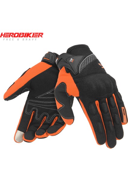 SU01-TURUNCU Stil Xl Beden Nefes Alabilen Motosiklet Eldivenleri Moto Tam Parmak Eldiven Koruma ile Yaz Sürüş Yarış Aksesuarları Su Geçirmez Nem Çeken (Yurt Dışından)