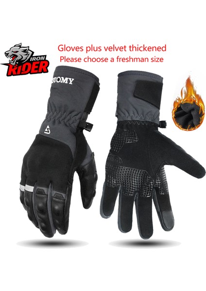 SU07-GRI Eldiven Stili M Beden Somy Motosiklet Eldiveni Erkekler Su Geçirmez Rüzgar Geçirmez Kış Motosiklet Eldiveni Touch Screen Gant Moto Guantes Motorbike Sürüş Eldiveni (Yurt Dışından)