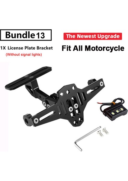 Siyah 13 Tarzı Motosiklet Arka Plaka Tutucu ve Sinyal Lambası Honda Kawasaki Z750 Z800 Yamaha MT07 MT09 MT10 R1 3 Için (Yurt Dışından)