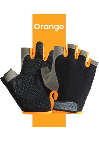 Turuncu Tarzı L Beden Cinsiyetler Arası Parmaksız Eldiven Kaymaz Dar Şok Emici Giymek Eldiven Açık Hava Sporları Binicilik Erkek Eldivenleri Guantes Invierno Mujer (Yurt Dışından)