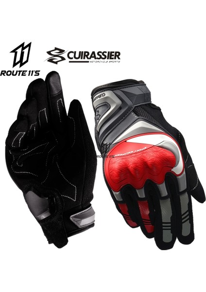 UX100 Kırmızı Stil Xl Beden Cuirassier Motosiklet Eldiveni Erkek Yaz Dokunmatik Ekran Nefes Alabilir Koruyucu Ekipman Motor Bisiklet Kasklı Eldiven (Yurt Dışından)