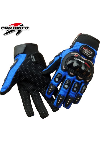Mavi Stil Xl Beden Pro-Bıker Motosiklet Eldiveni Tam Parmak Motorcross Kir Yarışı Offroad Atv Sürme Scooter Guantes Motocicleta Moto Eldiven MCS01C (Yurt Dışından)