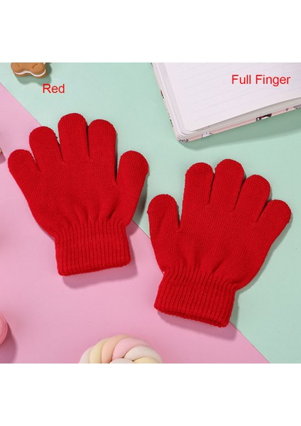 Kırmızı-Tam Tarzı 1 Çift Yeni Yenilik Erkek/kadın Siyah Örme Esnek Isıtıcı Yarım Parmak Eldiven Dış Mekan Bisiklet Motosiklet Aksesuarı (Yurt Dışından)