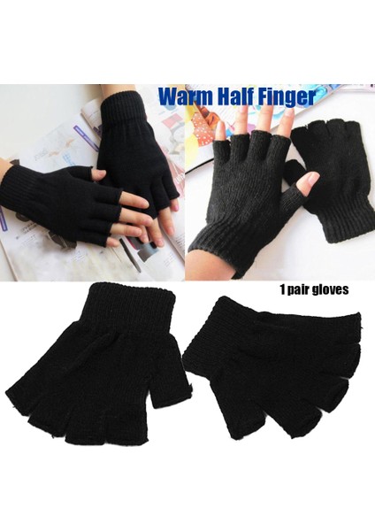 Kırmızı-Tam Tarzı 1 Çift Yeni Yenilik Erkek/kadın Siyah Örme Esnek Isıtıcı Yarım Parmak Eldiven Dış Mekan Bisiklet Motosiklet Aksesuarı (Yurt Dışından) modelleri