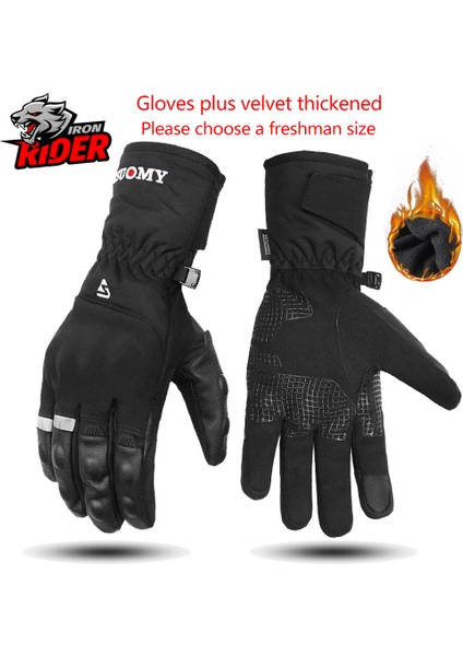 SU07-SIYAH Eldiven Stili L Beden Motosiklet Eldiveni Rüzgar Geçirmez Su Geçirmez Guantes Moto Erkek Motor Eldiveni Dokunmatik Ekran Motosiklet Eldiveni Kış Için (Yurt Dışından)