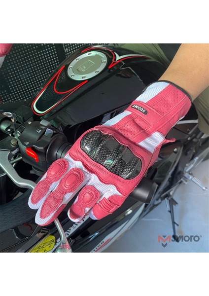 SU11 Yeşil Stil L Beden Suomy Kadın Pembe Keçi Derisi Motosiklet Eldiveni Bayan Uzun Parmak Scooter Elektrikli Bisiklet Eldiveni Bisiklet Yarışı Motokros Luvas Xs (Yurt Dışından) fırsatları