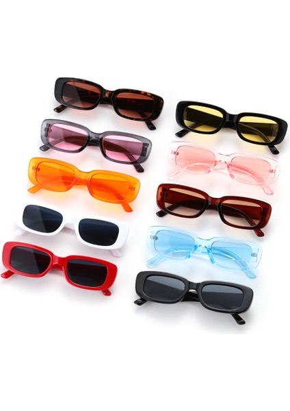 C09 Şeffaf Mavi Stili Retro Kadın Güneş Gözlükleri Küçük Dikdörtgen Çerçeve Güneş Gözlüğü UV400 Koruma Gözlük Yaz Seyahat Plaj Trendi Gözlükler (Yurt Dışından) fiyatları