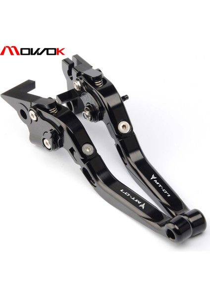 Tam Siyah MT07 Stili Yamaha MT09 Mt-07 mt Için Ayarlanabilir Katlanabilir Uzatılabilir Fren ve Debriyaj Kolları (Yurt Dışından)