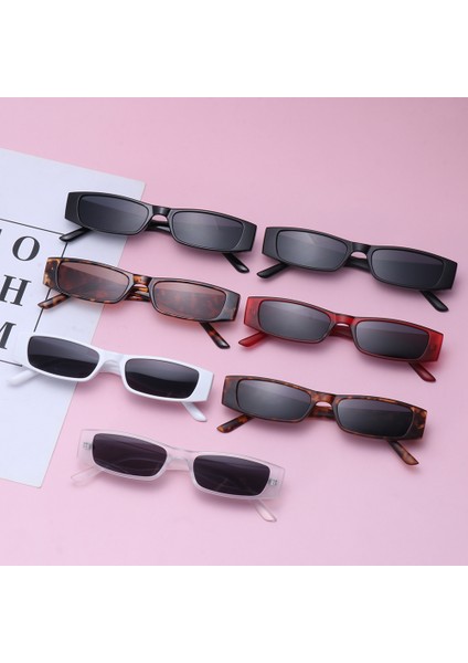 Mat Kırmızı Stil Küçük Dikdörtgen Güneş Gözlüğü Retro Dar Çerçeve Güneş Gözlüğü Trend UV400 Güneş Gözlüğü Vintage Kare Gözlük Eski Moda Gözlük (Yurt Dışından) modelleri