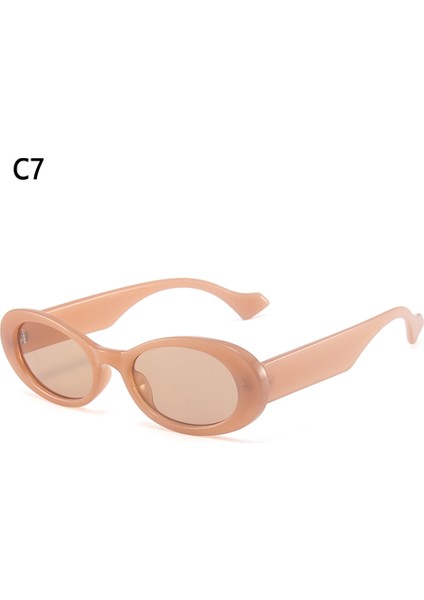Stil 2-C7 Stili Kadınlar Için 1pc Retro Güneş Gözlüğü Küçük Oval Çerçeve Güneş Gözlüğü Moda Gözlük Polarize Gözlük UV400 Gözlük (Yurt Dışından)