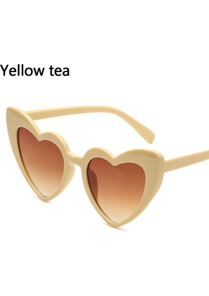 1-Sarı Çay Tarzı Küçük Metal Çerçeveli Oval Kadın Güneş Gözlüğü Retro Erkek Şemsiyesi Güneş Gözlükleri Unisex Yaz Vintage UV400 Gözlük (Yurt Dışından)