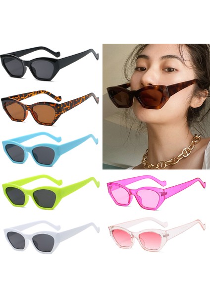 Leopar-Çay Tarzı Yaz Kadın Erkek Retro Küçük Kare Güneş Gözlüğü Vintage Dikdörtgen Gözlük Açık UV400 Koruma Gözlükleri (Yurt Dışından) fırsatları