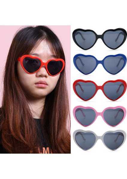 A-Leopar Stili 1pc Kalp Şekilli Aşk Etkileri Gözlükleri Gece Kalp Şekline Dönüşen Difraksiyon Aşk Işıkları Moda Güneş Gözlüğü Unisex Yeni Hediyeler (Yurt Dışından)