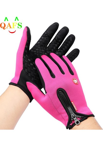 Gül Tarzı Xl Beden Outdoor Kış Eldiveni Su Geçirmez Moto Termal Polarlı Dokunmatik Kaymaz Motosiklet Sürüşü Için (Yurt Dışından)