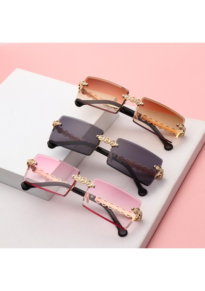 Gri2 Tarzı Renkli Çerçevesiz Dikdörtgen Güneş Gözlüğü Retro Sürüş Güneş Gözlüğü Kadın Erkek Çerçevesiz Metal UV400 Gözlük Yeni Yaz Gözlüğü (Yurt Dışından) fiyatları