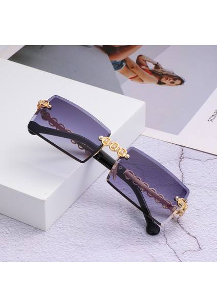 Gri2 Tarzı Renkli Çerçevesiz Dikdörtgen Güneş Gözlüğü Retro Sürüş Güneş Gözlüğü Kadın Erkek Çerçevesiz Metal UV400 Gözlük Yeni Yaz Gözlüğü (Yurt Dışından) modelleri