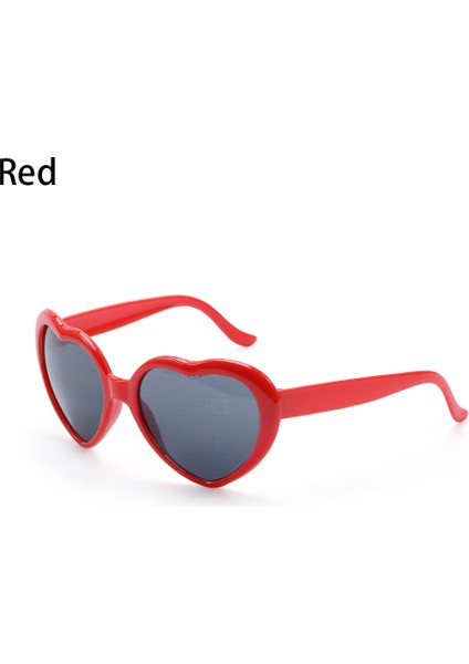 Kırmızı Bir Stil Yazın 1pc Kalp Şekilli Aşk Etkileri Gözlükleri Gece Kalp Şekline Dönüşen Difraksiyon Aşk Işıkları Moda Güneş Gözlüğü Unisex Yeni Hediyeler (Yurt Dışından)
