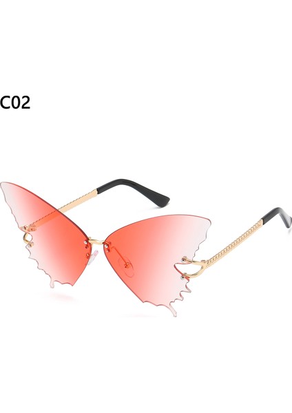 No.2 Tarzı 2020 Trend Geniş Yan Parti Sokak Giyim Güneş Gözlüğü Ateş Dalga Alev Güneş Gözlüğü Kadın Erkek Çerçevesiz Güneş Gözlüğü Gözlük Gözlük (Yurt Dışından)