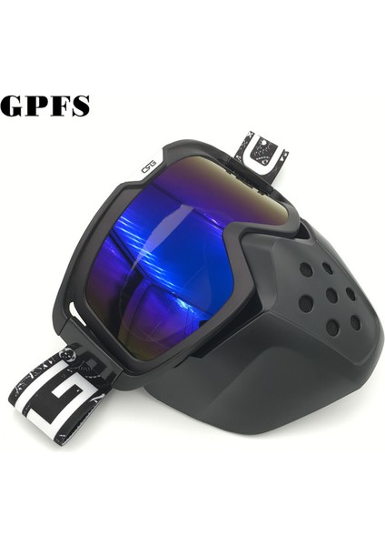 Mavi Stil Yüksek Kaliteli Motosiklet Köpekbalığı Kask Gözlüğü Retro Açık Yüz Kask Gözlüğü Göz Koruyucu Moto Cross (Yurt Dışından)