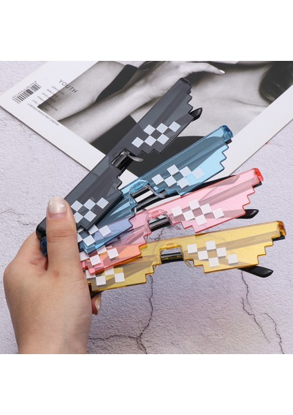 Sarı Stil 2021 Moda Mozaik Gözlük Güneş Gözlüğü Erkek Kadın 8 Bit Kodlama Piksel Trendi Eğlenceli Süper Parti Komik Vintage Gölge Gözlük - (Yurt Dışından) fırsatları