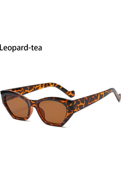 Leopar-Çay Tarzı 2021 Yeni Retro Güneş Gözlüğü Kadın Erkek Vintage Küçük Kare Güneş Gözlüğü Uv Koruma Gözlükleri Motosiklet Sürme Gözlüğü (Yurt Dışından)