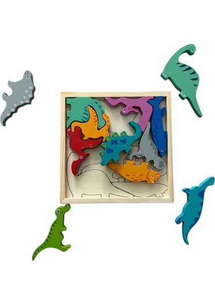 toys Ahşap Hayvanlar 3 Lü Yapboz Set