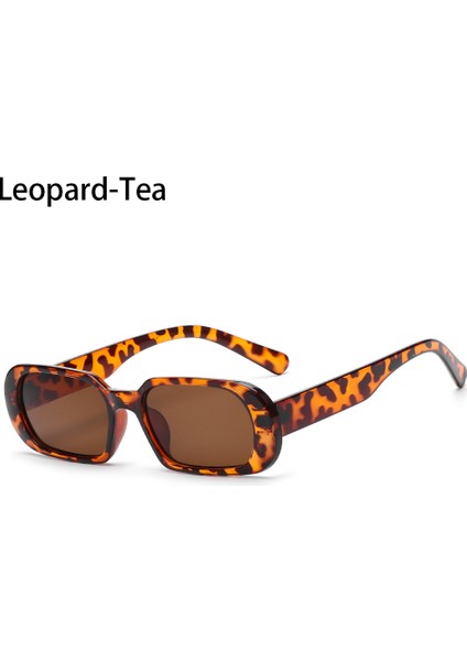 Leopar-Çay Tarzı Yaz UV400 Küçük Güneş Gözlüğü Kadın Erkek Moda Oval Sürüş Güneş Gözlüğü Seyahat Stil Gözlük Aksesuarları (Yurt Dışından)