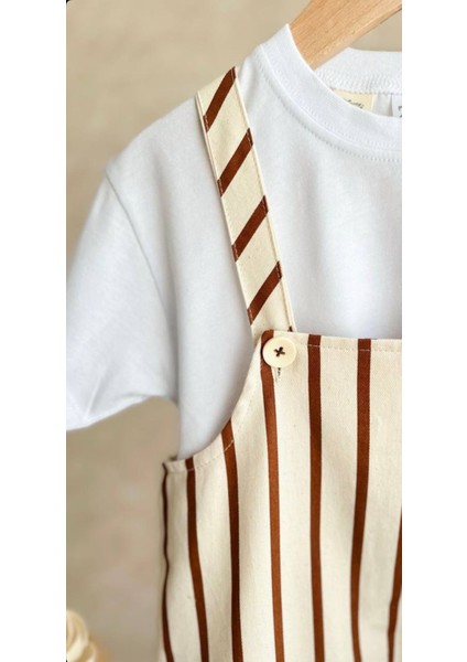 Erkek Çocuk Çizgili Salopet Tshirt Tulum Takım fiyatları