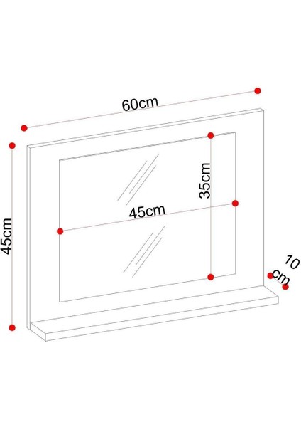 Yakut Stil 60X45 Atlantik Çam Raflı Banyo Aynası fiyatları