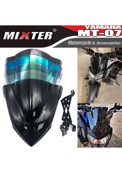 karbon 2014-2017 tarzı YAMAHA MT07 MT-07 MT FZ07 FZ-07 için Motosiklet Spor Rüzgar Koruma Camı Windshield Wind Deflector (Yurt Dışından) fiyatları