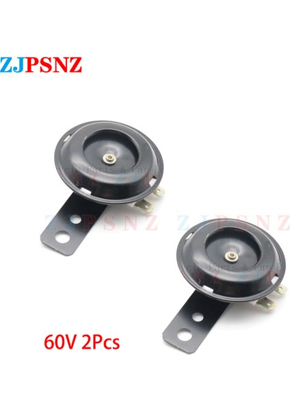 60V 105DB 1.5A 2 Adet Motosiklet Elektrikli Korna Kitleri 6V 12V 24V 36V 48V 60V 72V 1.5A 110DB Yuvarlak Yüksek Sesli Korna Hoparlörü Scooter E-Bisiklet Evrensel (Yurt Dışından)