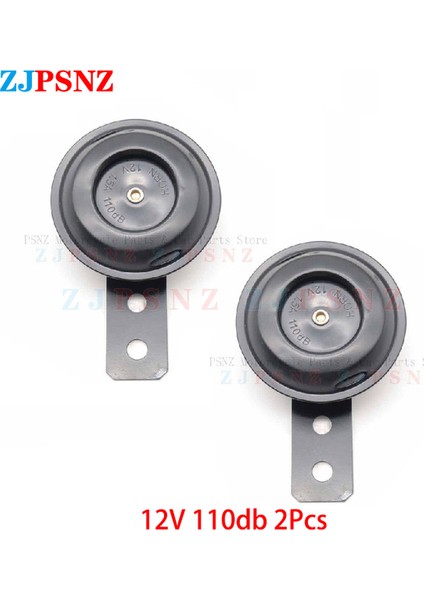 12V 110DB 1.5A 2 Adet Motosiklet Elektrikli Korna Kitleri 6V 12V 24V 36V 48V 60V 72V 1.5A 110DB Yuvarlak Yüksek Sesli Korna Hoparlörü Scooter E-Bisiklet Evrensel (Yurt Dışından)