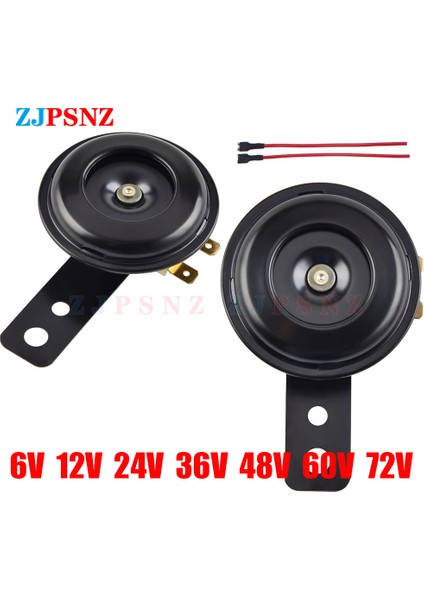 12V 110DB 1.5A 2 Adet Motosiklet Elektrikli Korna Kitleri 6V 12V 24V 36V 48V 60V 72V 1.5A 110DB Yuvarlak Yüksek Sesli Korna Hoparlörü Scooter E-Bisiklet Evrensel (Yurt Dışından)